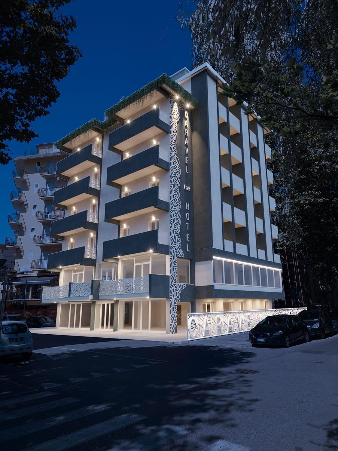 Hotel Caravel Park Rímini Exterior foto